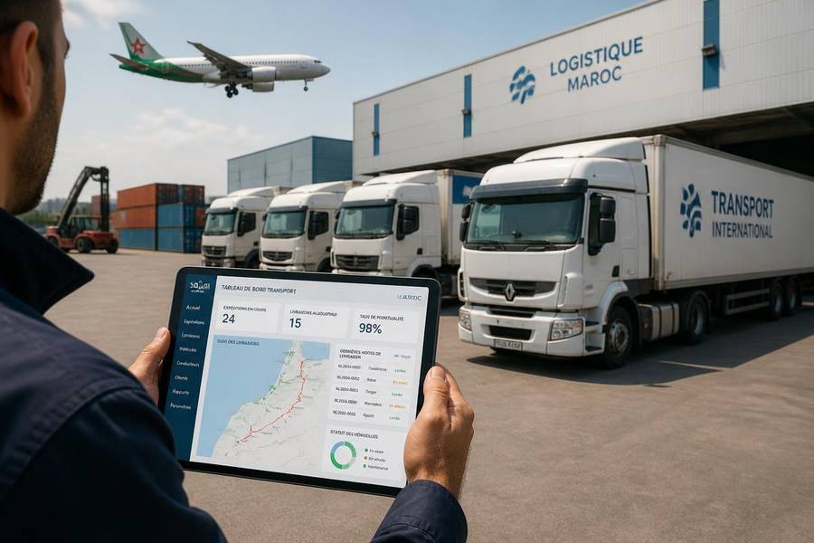 Logistique & transport international au Maroc — logiciel DigiFacture en situation réelle
